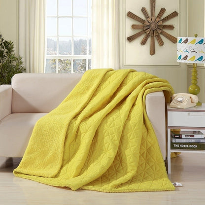 DaDa Bedding Happy Sunny Yellow Bright Quilted Ultra Sonic Reversible