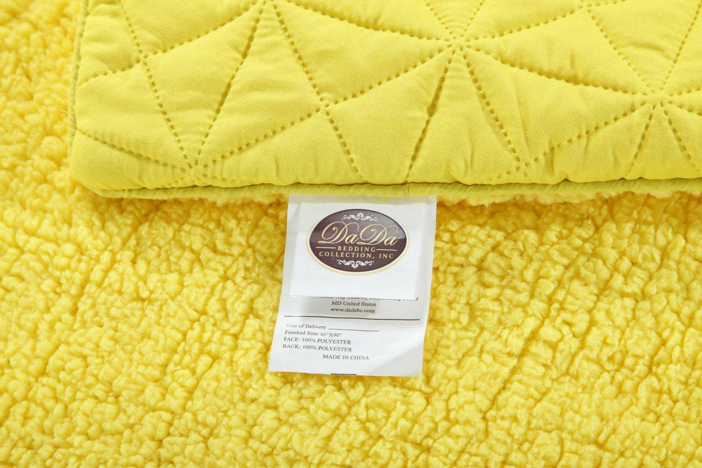 DaDa Bedding Happy Sunny Yellow Bright Quilted Ultra Sonic Reversible