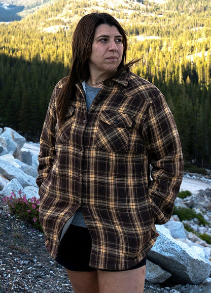Women's Flannel Shirt Jacket,Sherpa-Lined Plaid